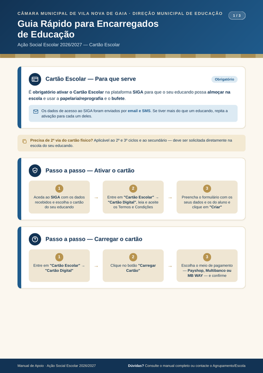 Guia Rápido para Encarregados de Educação — Ação Social Escolar 2026/2027